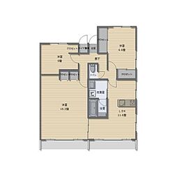 ヴィンテージ中沢 3LDKの間取図画像