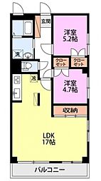 イーストレジデンス中島 2LDKの間取図画像