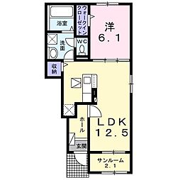 サニーコート 1LDKの間取図画像