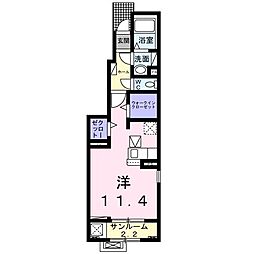 セレノ三和1 ワンルームの間取図画像