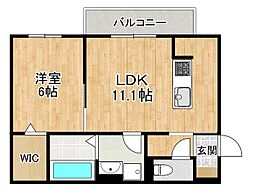 エレガンス ビュー 1LDKの間取図画像
