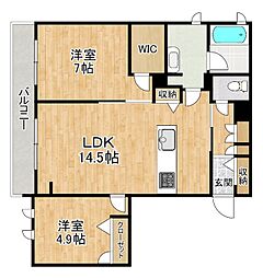 シャーメゾン 守山 2LDKの間取図画像