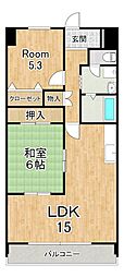 サニーサイド 2LDKの間取図画像