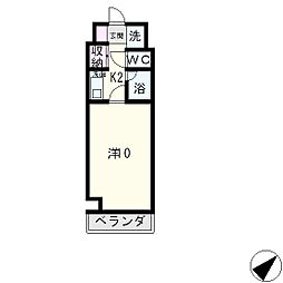 フェリーチェ大橋 1Kの間取図画像