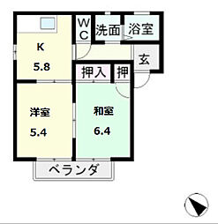 フォーレス 2Kの間取図画像