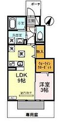 セジュールローズコート 1LDKの間取図画像