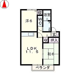 コーラルウェイ 2LDKの間取図画像