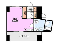 ホポロ古町 ワンルームの間取図画像