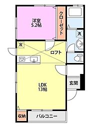 グランドジュレー浜松町 1LDKの間取図画像