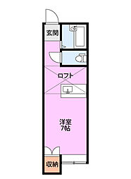 サンライズ関屋 ワンルームの間取図画像