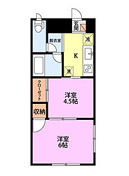 タウンハウス金衛町B 2Kの間取図画像