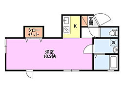レイク・ノナ ワンルームの間取図画像