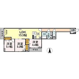 セレスティア東葛西V 3LDKの間取図画像