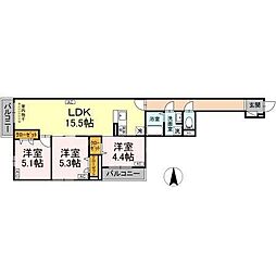 セレスティア東葛西V 3LDKの間取図画像