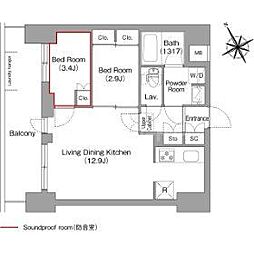 コンフォリア・リヴ平井MUTIO 2LDKの間取図画像