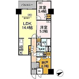 東京メトロ東西線 葛西駅 徒歩5分の賃貸マンション 3階2SLDKの間取り