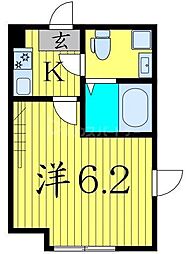 Sunny　House 3階1Kの間取り