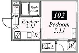 Relation青砥 1階1Kの間取り