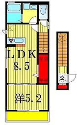 京成本線 堀切菖蒲園駅 徒歩5分の賃貸アパート 2階1LDKの間取り