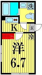 JR常磐線 亀有駅 徒歩11分の賃貸アパート 1階1Kの間取り