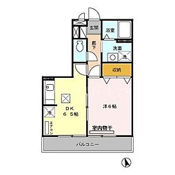リブェール 1DKの間取図画像