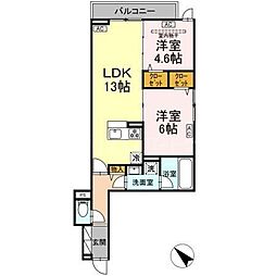 セレスティア新宿 2LDKの間取図画像