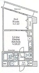 墨田区京島2丁目マンション 1LDKの間取図画像