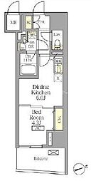テラス北千住 1DKの間取図画像