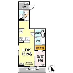 セレスティア京島 1LDKの間取図画像