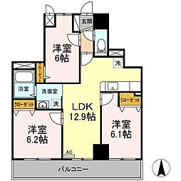 クレ・エスポワール 3LDKの間取図画像