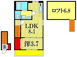 スターク亀有 1LDKの間取図画像