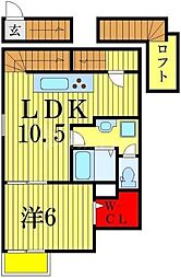 無添加タウン葛飾B棟 1LDKの間取図画像
