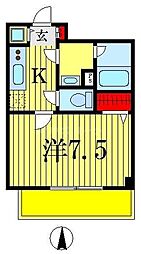 ハウスプラスワン 1Kの間取図画像