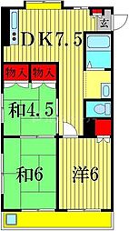 エクセレンツ青砥 3DKの間取図画像