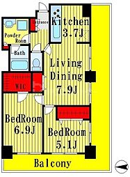 イーストコア曳舟一番館 2LDKの間取図画像