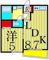 メープルコート 1LDKの間取図画像