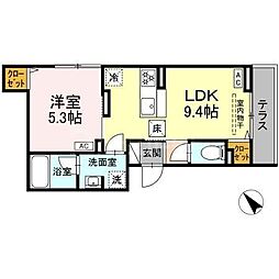 セレスティア堀切II 1LDKの間取図画像