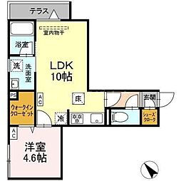 セレスティア堀切II 1LDKの間取図画像