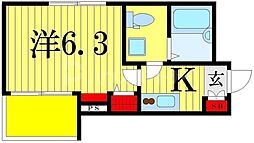 ラフィーノメゾン柴又 1Kの間取図画像