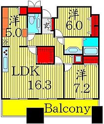 リバーサイド隅田セントラルタワー 3LDKの間取図画像