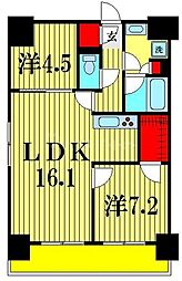パークアクシス市川 2LDKの間取図画像