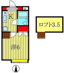 パレノーブル・新宿第1 1Kの間取図画像