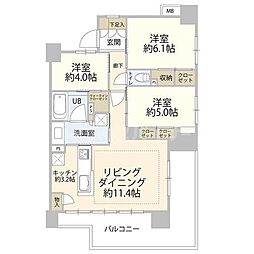 イニシア金町 3LDKの間取図画像