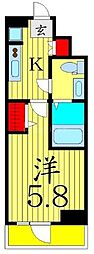 AZESTアオト2 1Kの間取図画像