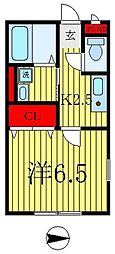 NewZest 1Kの間取図画像