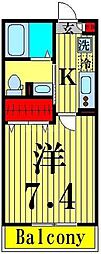 エルスタンザ綾瀬1丁目 1Kの間取図画像