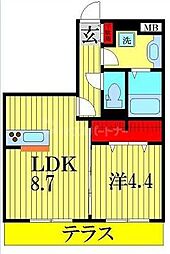 プライムメゾン 1LDKの間取図画像