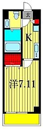 アルファコート立石2 1Kの間取図画像