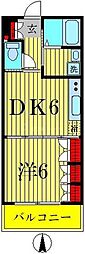 グレイスコート 1DKの間取図画像
