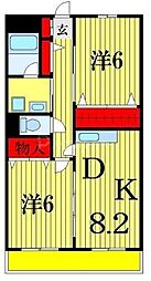 カーサ・セレーナ 2DKの間取図画像